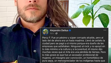 Alejandro Delius lanza duras críticas contra el exalcalde Percy Fernández tras su fallecimiento Alejandro Delius lanza duras criticas contra el exalcalde Percy Fernandez tras su fallecimiento