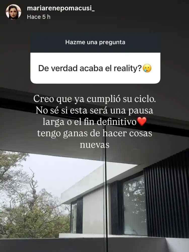 ¿Llegó a su fin el famoso reality de Nené en Instagram? Se acabo el Reality de Maria Rene Pomacusi